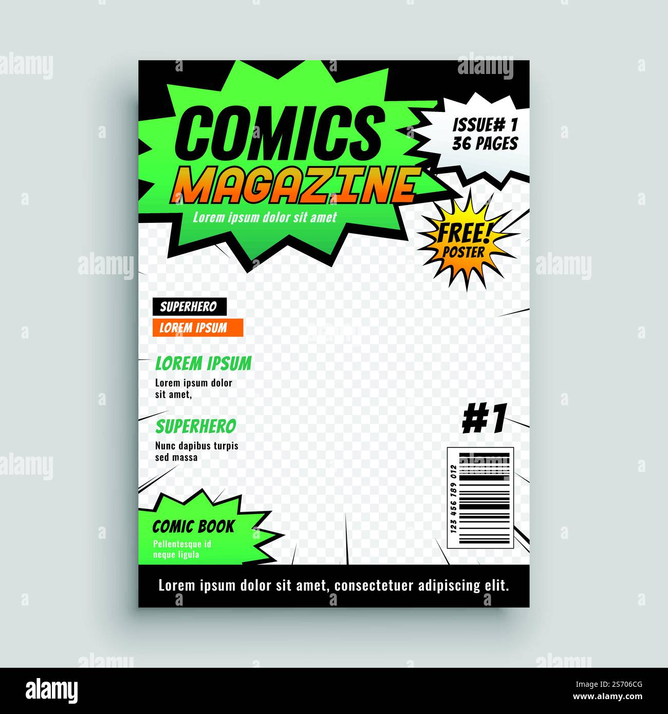 Layout Design der komischen Buch Abdeckung Stock Vektor