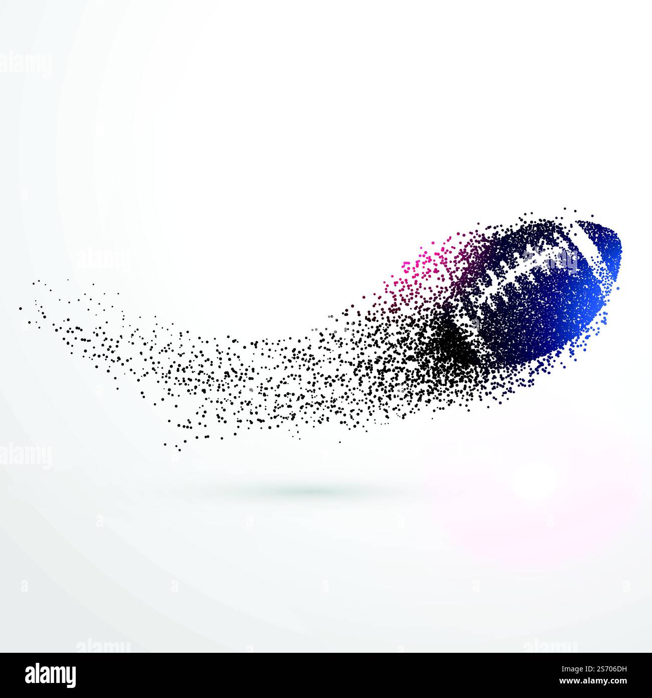 abstrakte Rugbyball mit Partikel Welle fliegen Stock Vektor