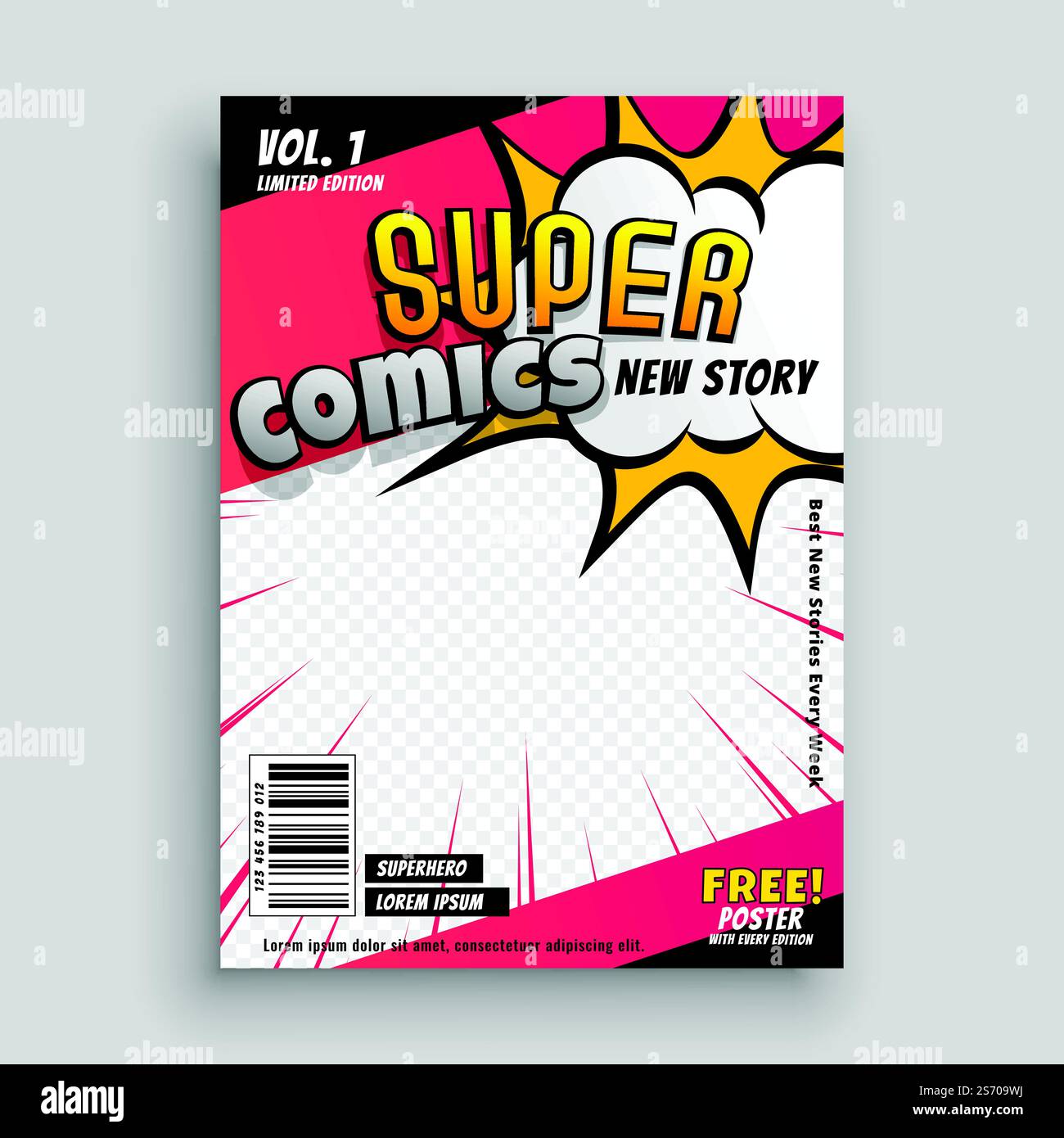 Comic Book Cover Design vorlage Stock Vektor