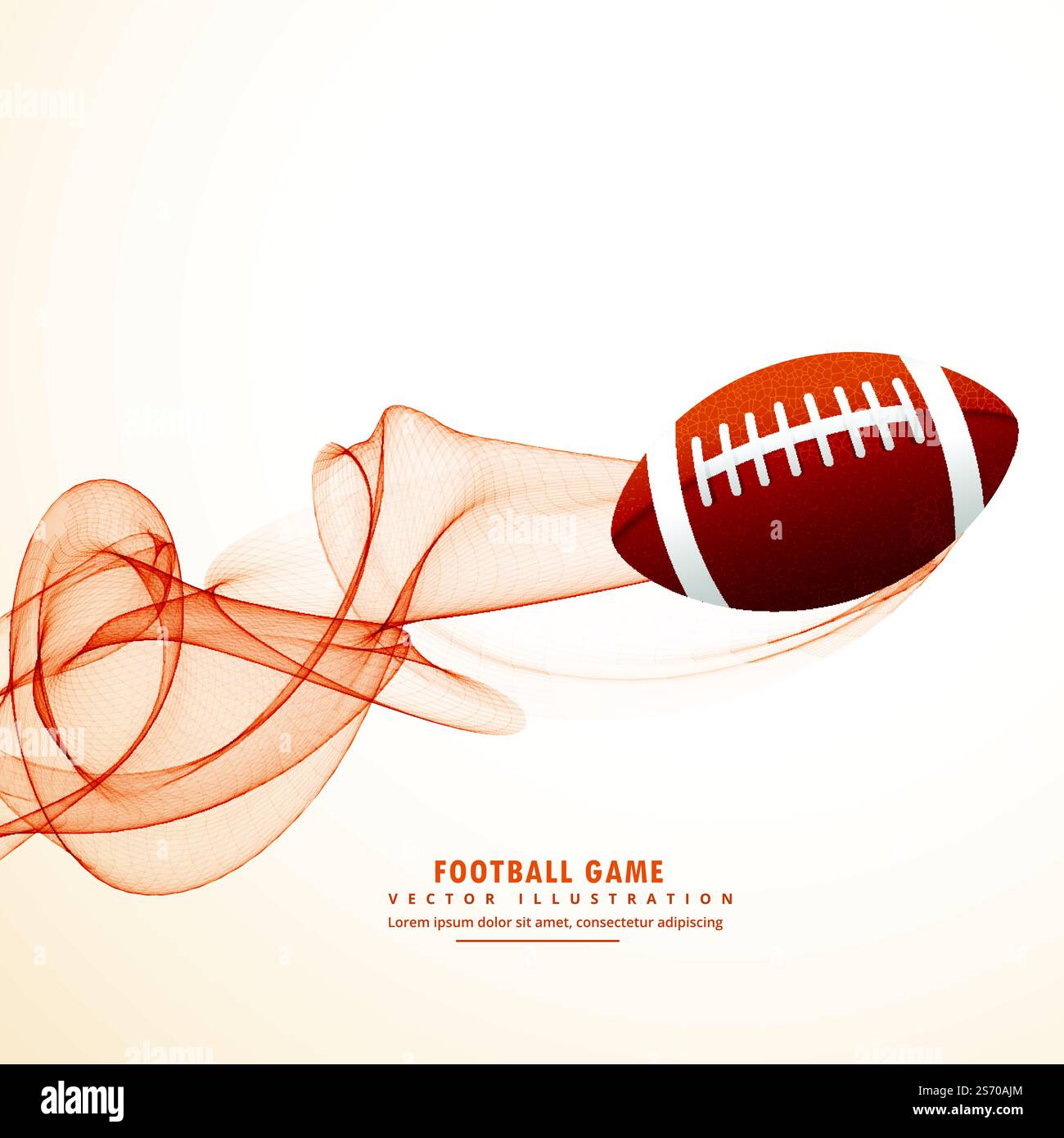 Rugby-Ball mit abstrakten Wellenlinien Wirkung Stock Vektor