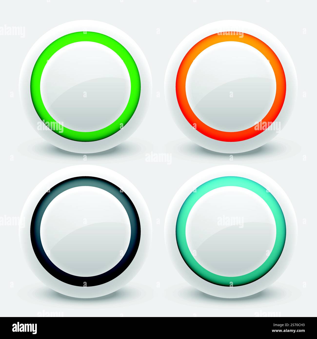 Weiße Oberfläche Tasten einstellen Stock Vektor