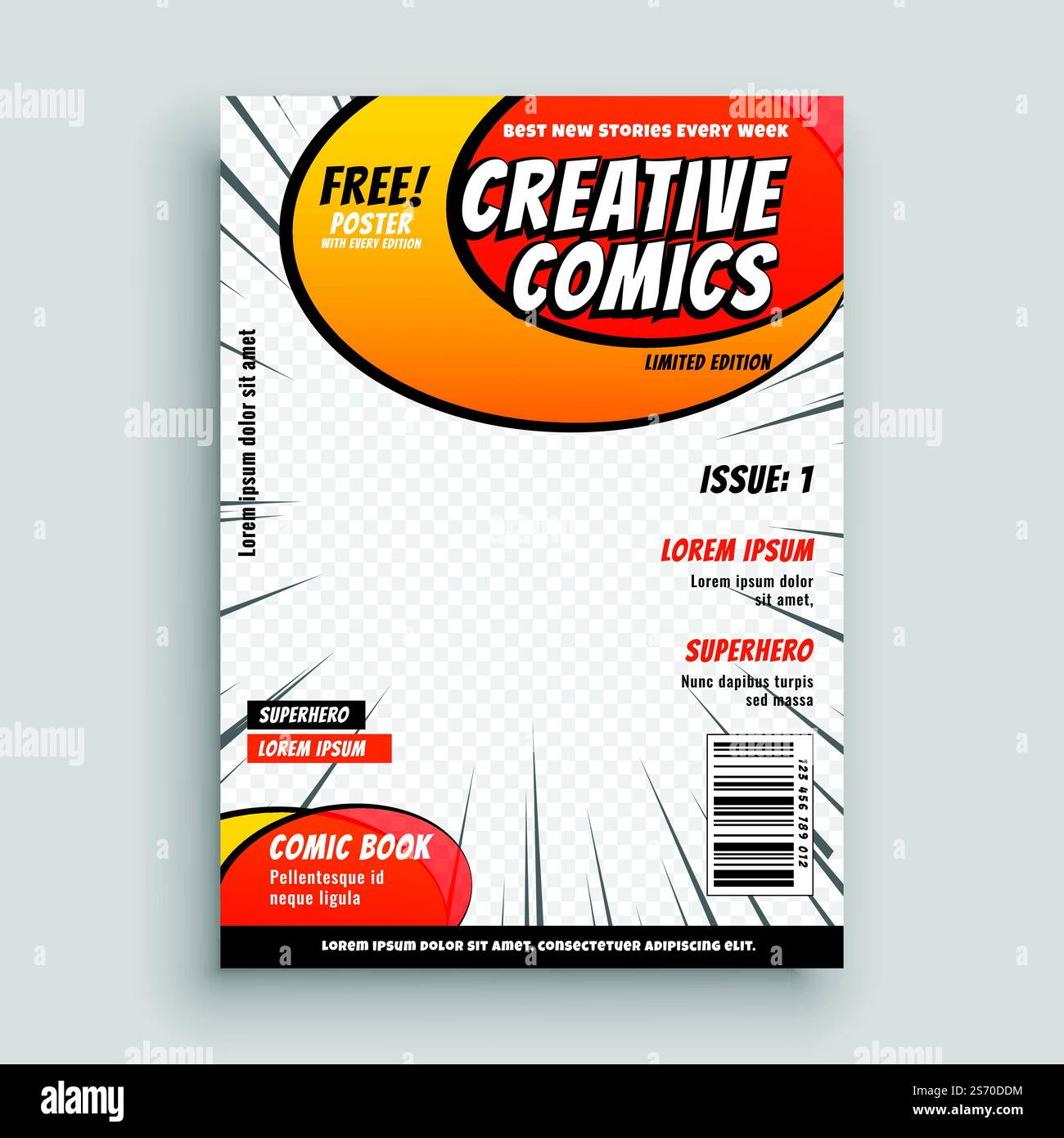 Comic Magazin Deckblattvorlage Stock Vektor