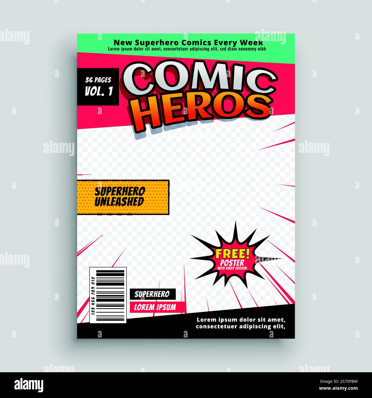 Comic Magazin Seite Template Design Stock Vektor