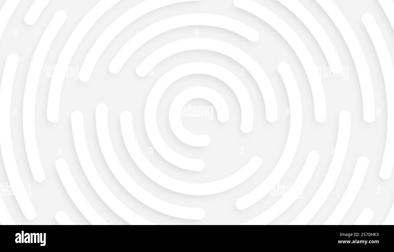 Minimaler weißer Hintergrund mit 3d-Kreismuster Stock Vektor