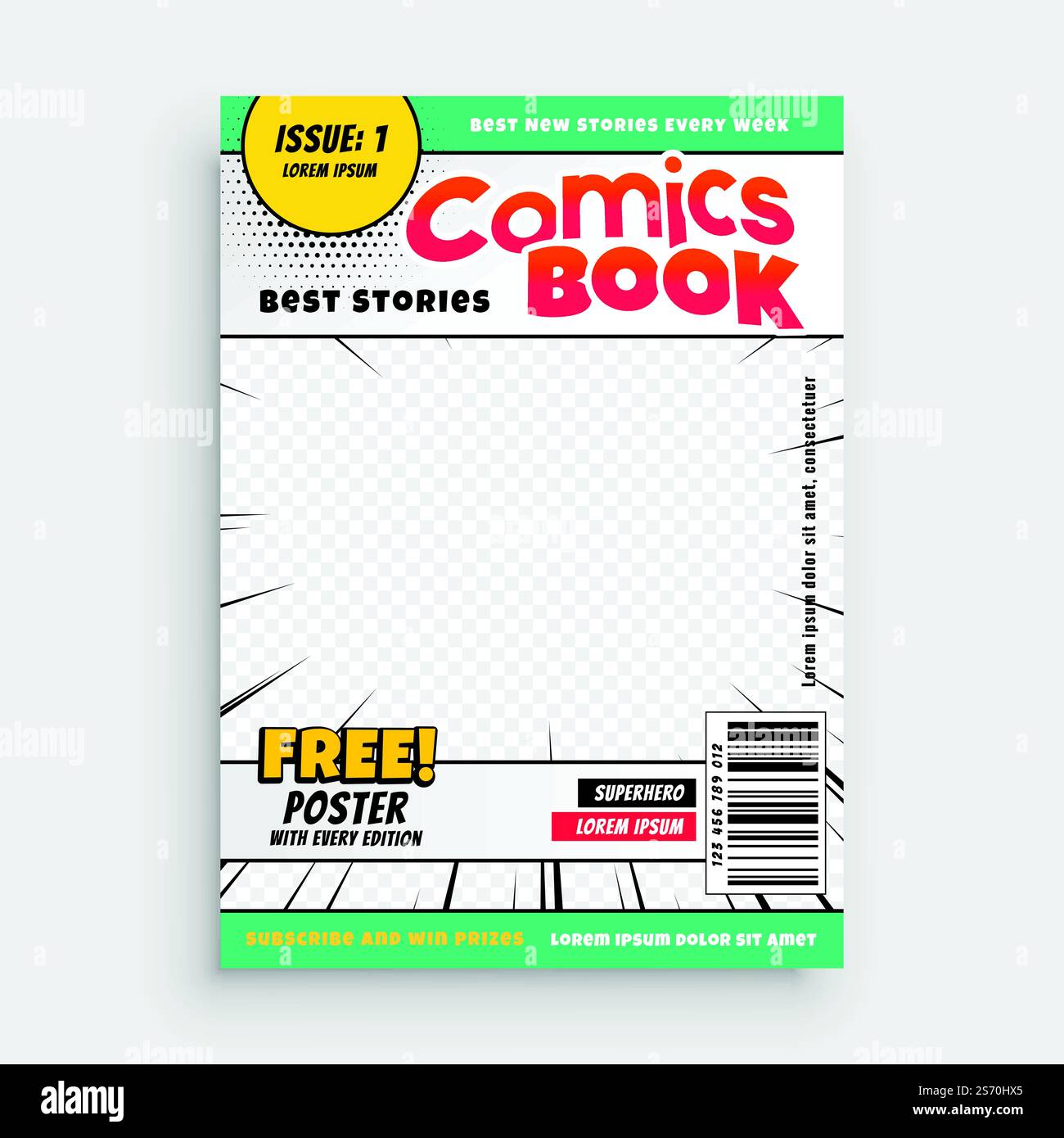 Comic-Buch stilvolle Vorlage für Ihre Zeitschrift Stock Vektor