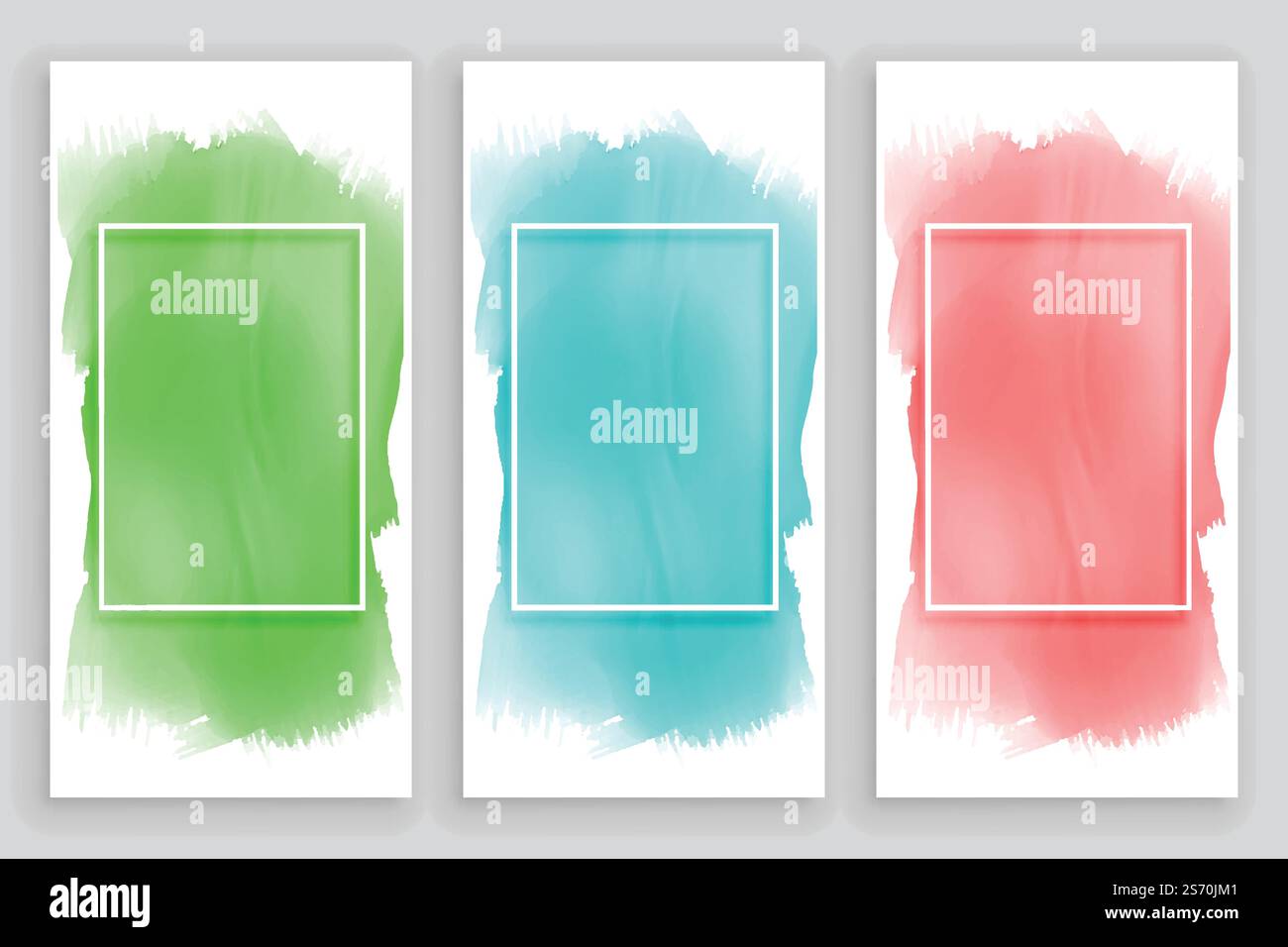 Abstrakte Aquarell frame Banner einstellen Stock Vektor