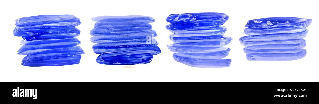 Handbemalter Aquarell Pinselstrich in blauen Farben Stock Vektor