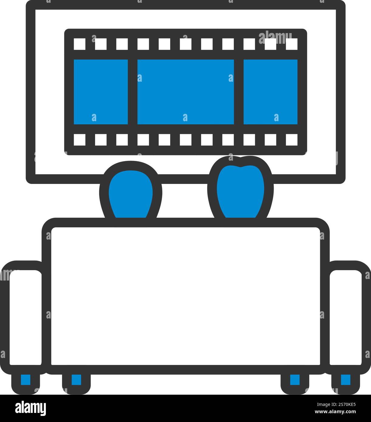 Cinema Sofa Icon. Editierbare Fettformatier Umriss Mit Farbfülldesign. Vektorgrafik. Stock Vektor