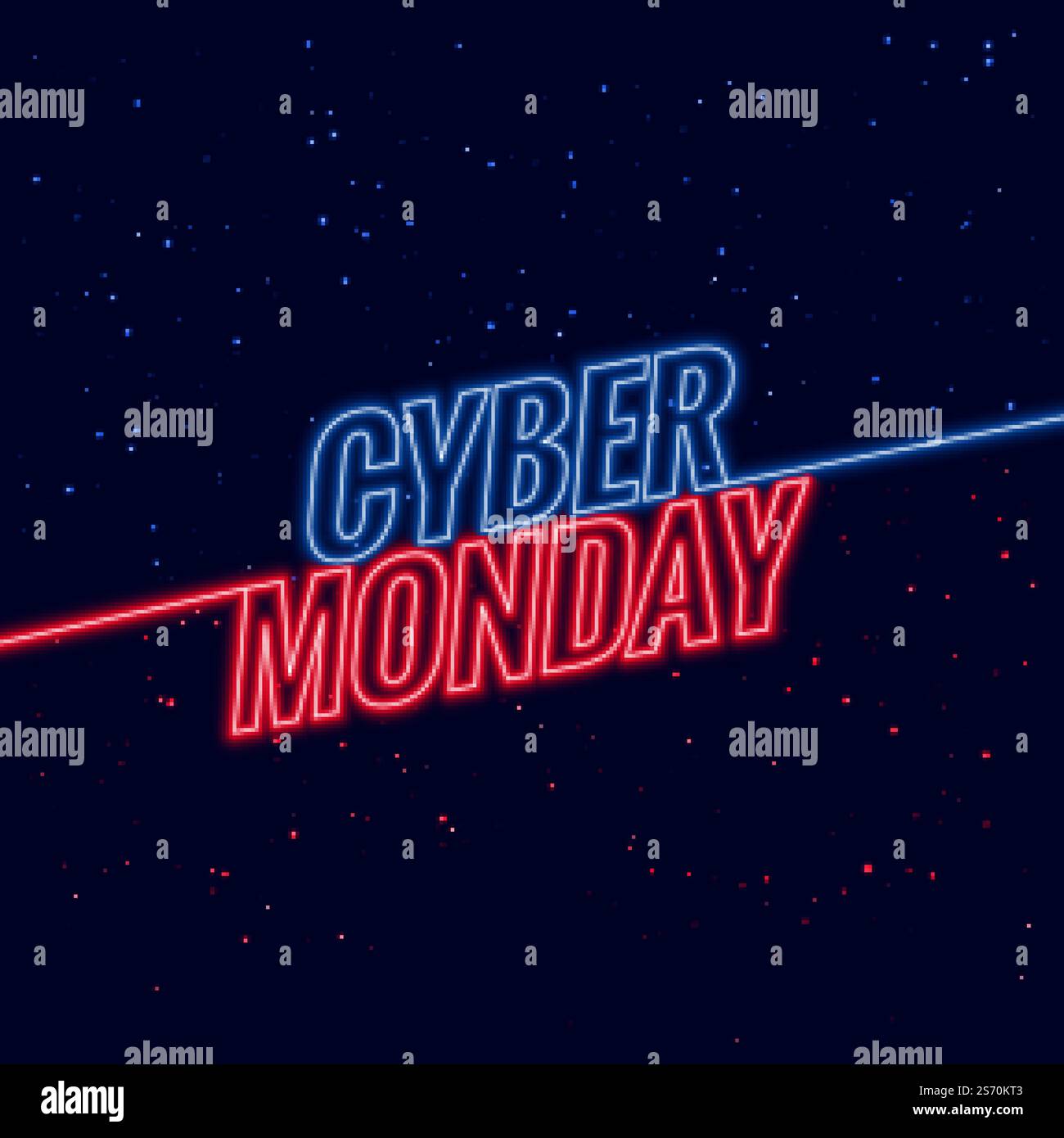 Neon style Cyber Monday text Design Hintergrund Stock Vektor