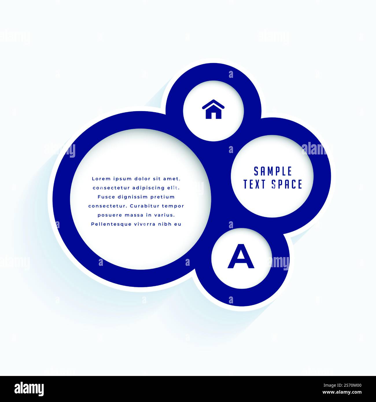 Web-Infografik-Banner mit kreisförmigem Layout und Textnachricht Stock Vektor