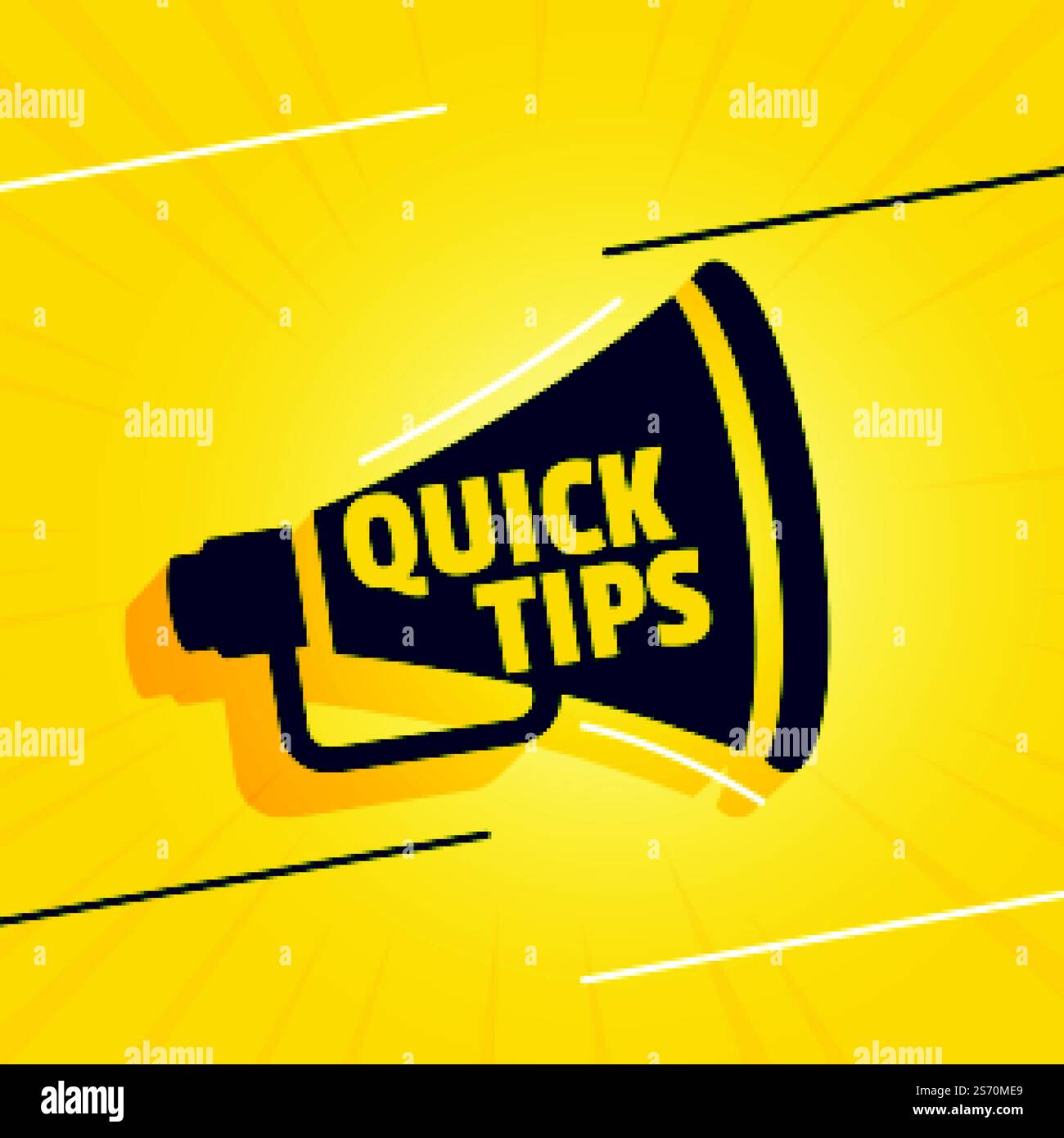 Schnelle Tipps backgorund mit Megaphon Design Stock Vektor