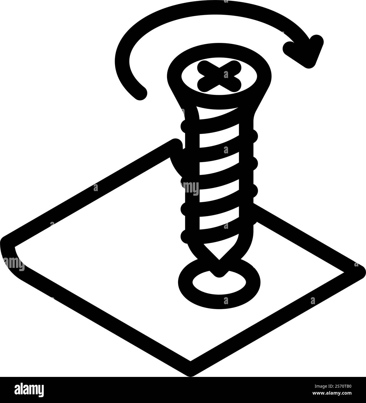 Schrauben Sie die Schraubendreher-Baugruppe Möbellinie Icon Vektor fest. Möbelschild der Schraubendreher-Baugruppe festziehen. Schwarze Abbildung des isolierten Kontursymbols. Ziehen Sie die Schraubendreher-Baugruppe fest, die Möbellinie Vektorgrafik Stock Vektor
