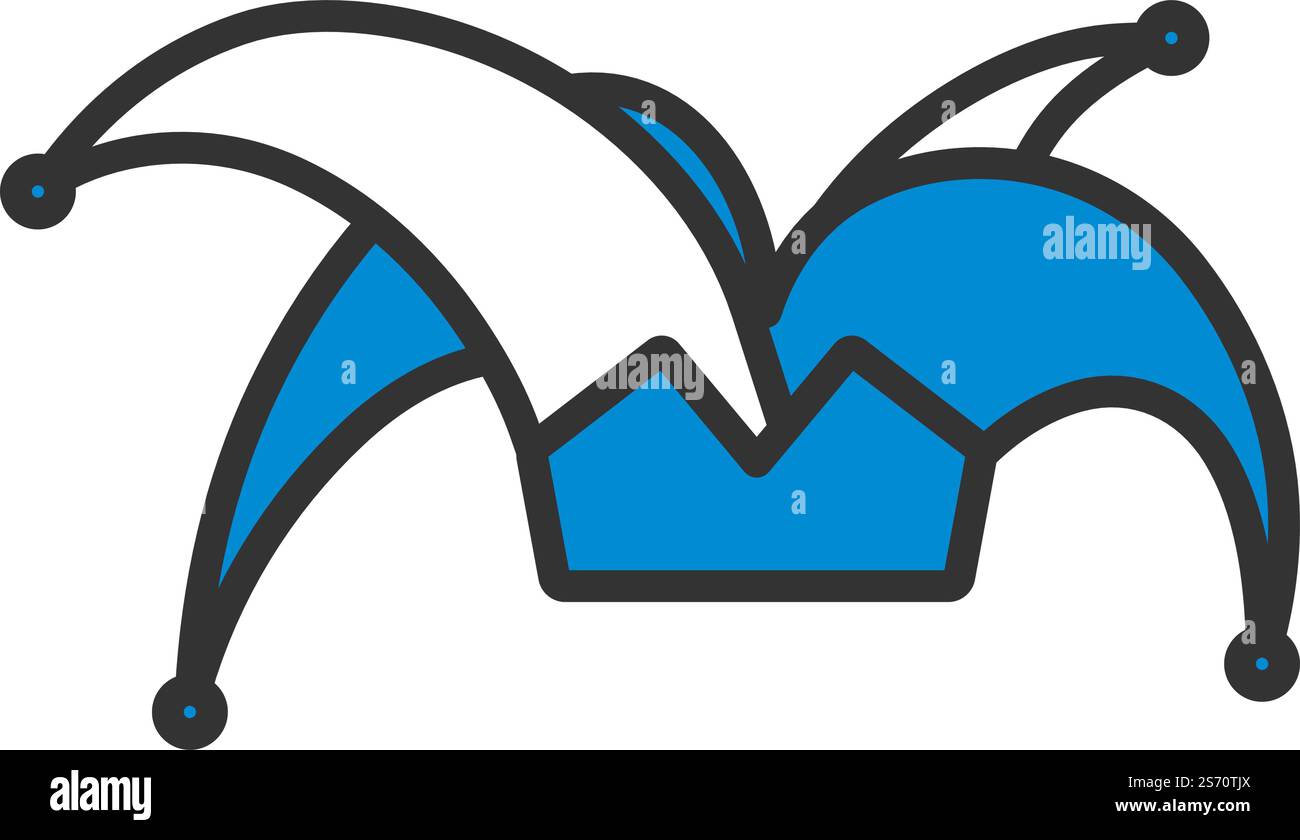 Symbol für April-Fool&rsquo;s Day. Editierbare Fettkontur Mit Farbfülldesign. Vektorabbildung. Stock Vektor