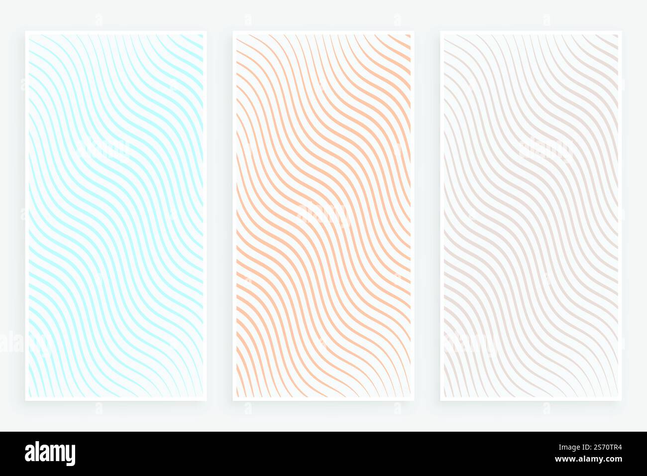 Subtile minimalistische kurvige fließende Linien Muster Banner Set Stock Vektor