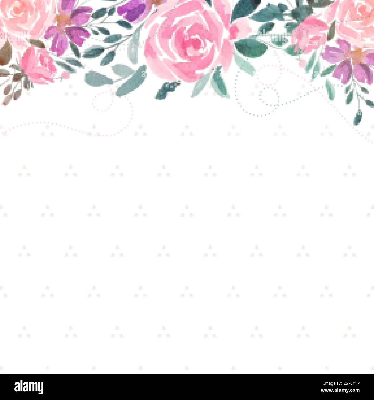 Aquarell Rose Blume dekorativen Hintergrund mit Text Raum Stock Vektor