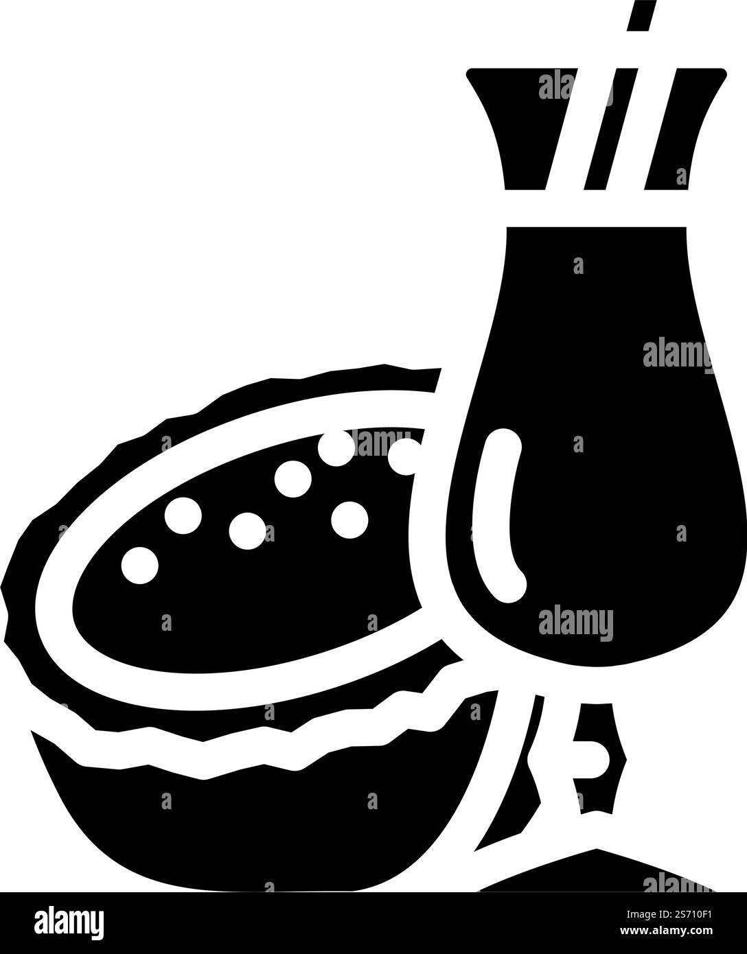 Weiße Kokosnuss tropische Glyphe Icon Vektor. Weißes tropisches Kokosnuss-Zeichen. Isolierte Symboldarstellung. Weiße Kokosnuss tropische Glyphe Icon Vektor Illustration Stock Vektor