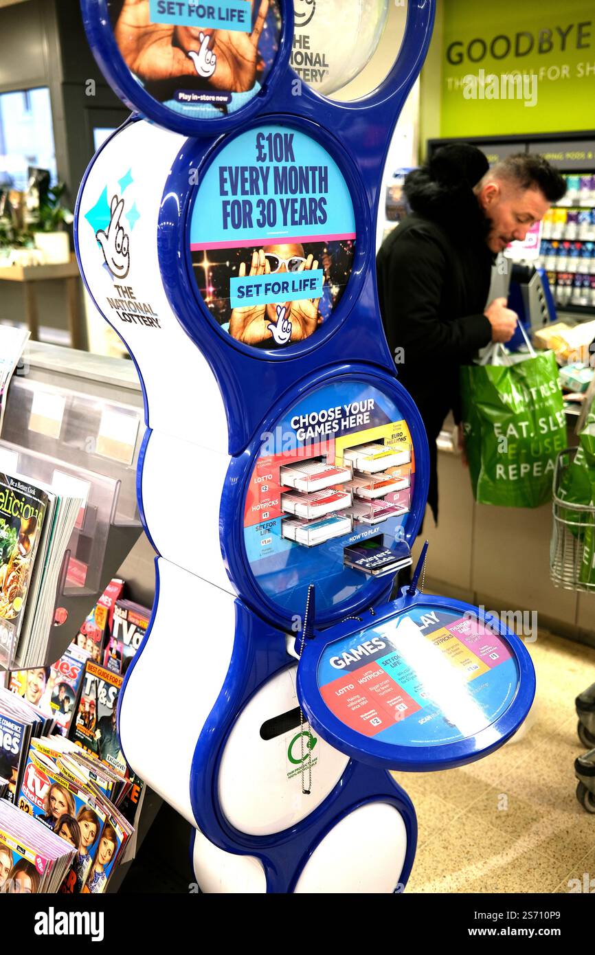 Nationale Lotterie-Ticketschalter Stockfoto