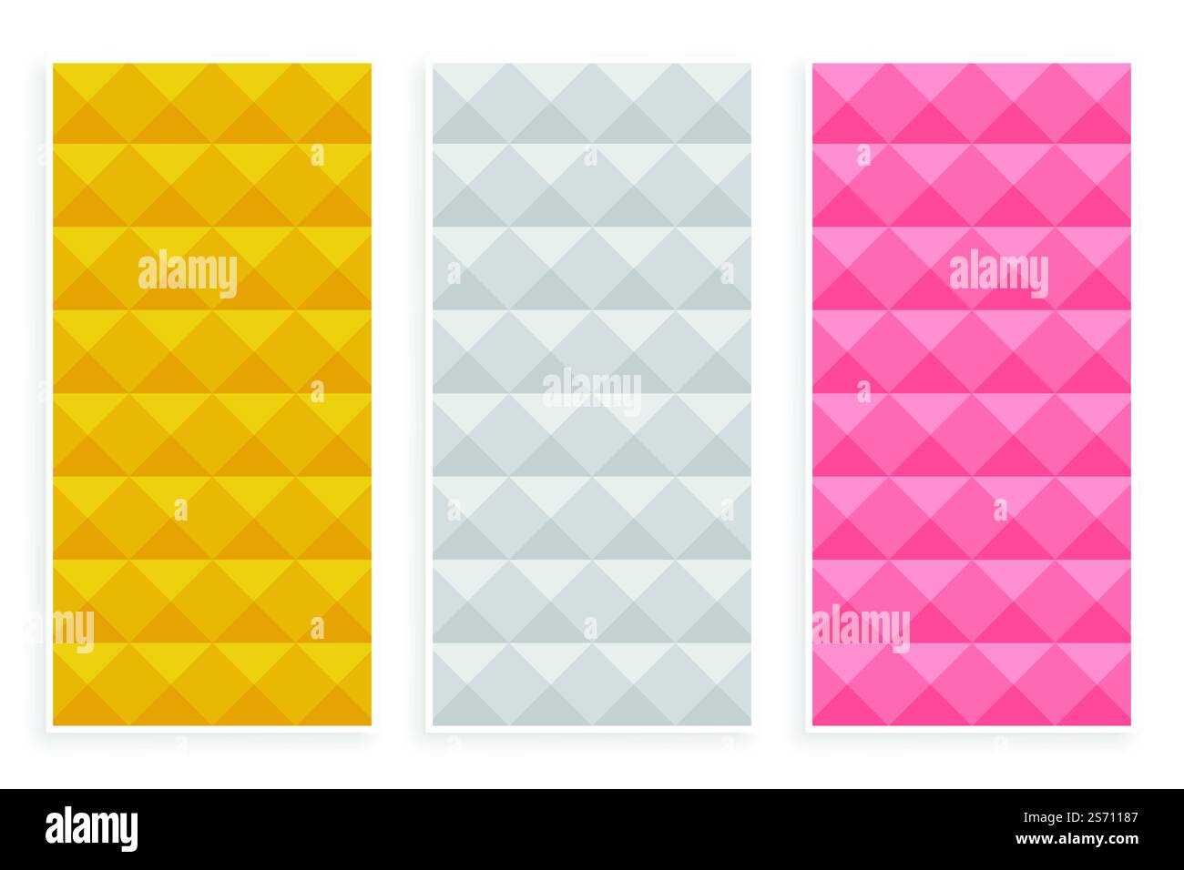 Hochwertiges 3D-Muster im Rautenstil, Set aus drei Personen Stock Vektor