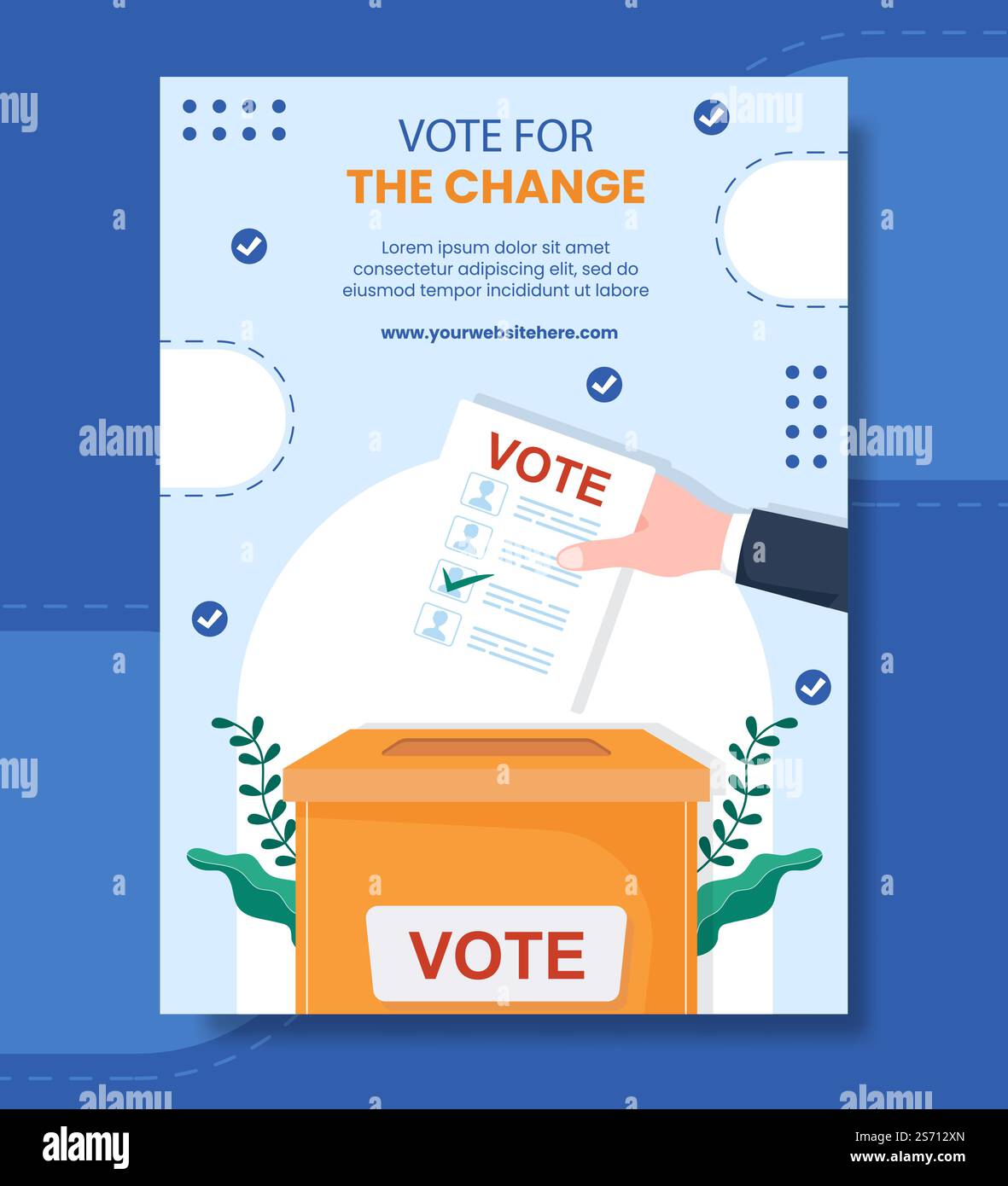 Wahltag Politische Poster Vorlage Hand Gezeichnet Cartoon Flache Illustration Stock Vektor