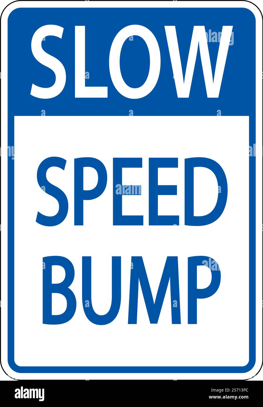 Slow Speed Bump-Zeichen Auf Weißem Hintergrund Stock Vektor