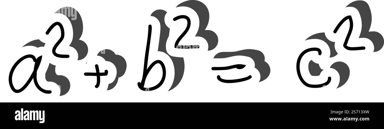 Formel Aufkleber mit Schatten auf Bildung Thema. Zurück zur Schule. Vektorgrafik. Stock Vektor