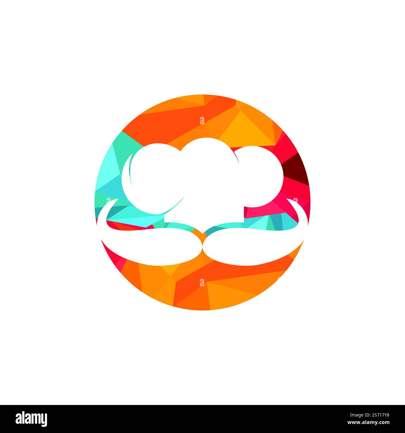 Mister Chef Vector-Logo-Vorlage. Kappen- und Schnurrbart-Design. Stock Vektor