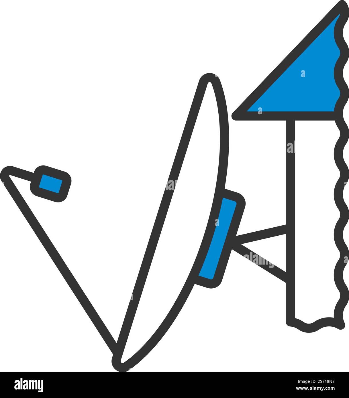 Symbol Für Satellitenantenne. Editierbare Fett Formatigte Kontur Mit Farbfüllungsdesign. Vektorgrafik. Stock Vektor