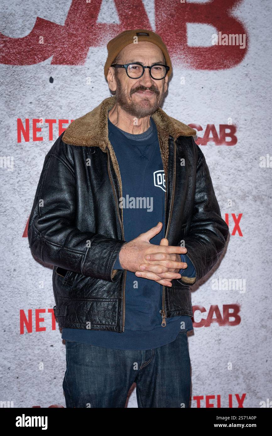 Rom, Italien. Januar 2025. Marco Giallini nimmt am Fotogespräch der Netflix-Serie „ACAB“ im Barberini Cinema Teil. Quelle: SOPA Images Limited/Alamy Live News Stockfoto