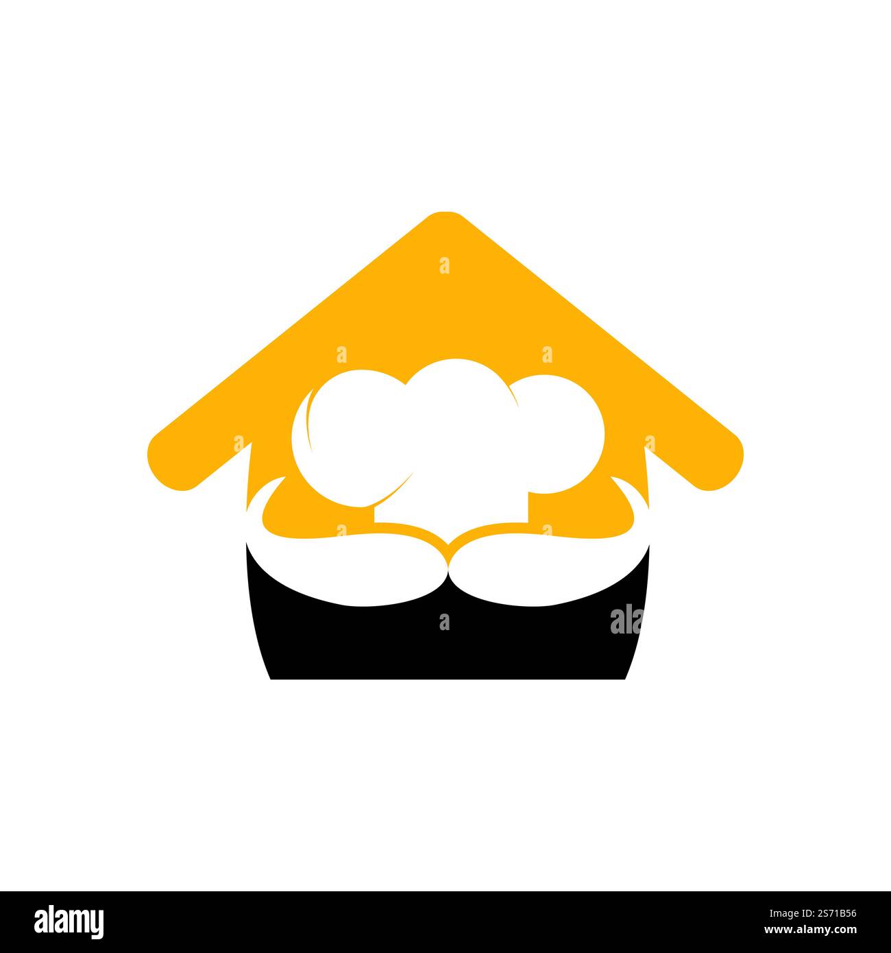 Mister Chef Vector-Logo-Vorlage. Kappen- und Schnurrbart-Design. Stock Vektor