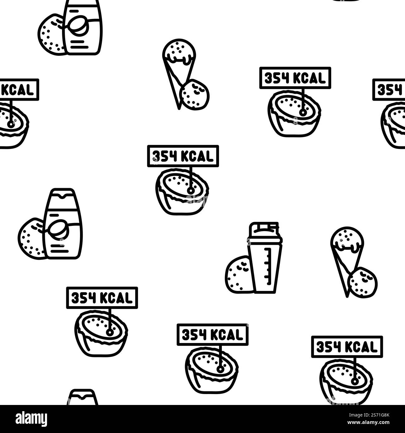Kokosnuss Kokosfrucht weiß tropischer Vektor nahtlose Muster dünne Linie Illustration. Kokosnuss Kokosfrucht weiß tropischer Vektor nahtloses Muster Stock Vektor