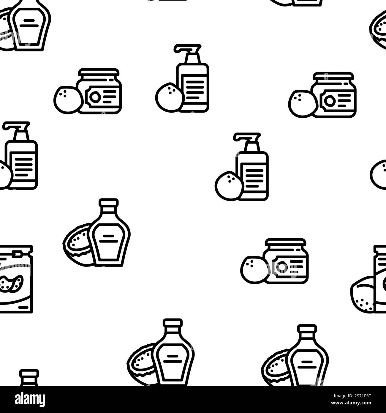 Kokosnuss Kokosfrucht weiß tropischer Vektor nahtlose Muster dünne Linie Illustration. Kokosnuss Kokosfrucht weiß tropischer Vektor nahtloses Muster Stock Vektor