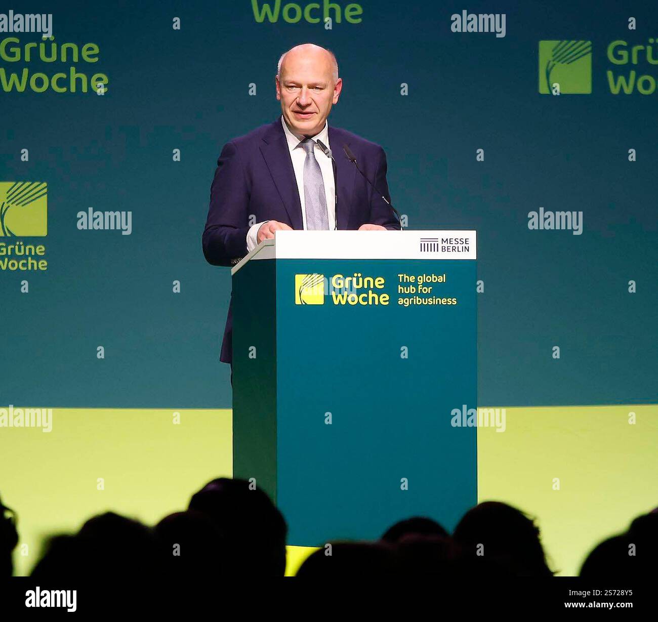 Kai Wegner bei der Eröffnungsfeier der Blumenhalle auf der Grünen Woche 2025. *** Kai Wegner bei der Eröffnungszeremonie der Blumenhalle auf der Grünen Woche 2025 Stockfoto