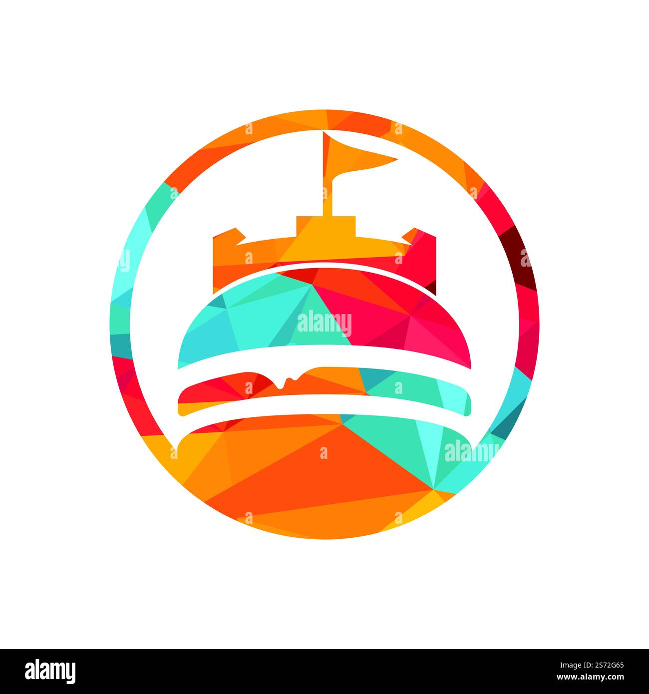 Burger Castle Vektor-Logo-Design. Fort Burgher Logo-Design. Stock Vektor