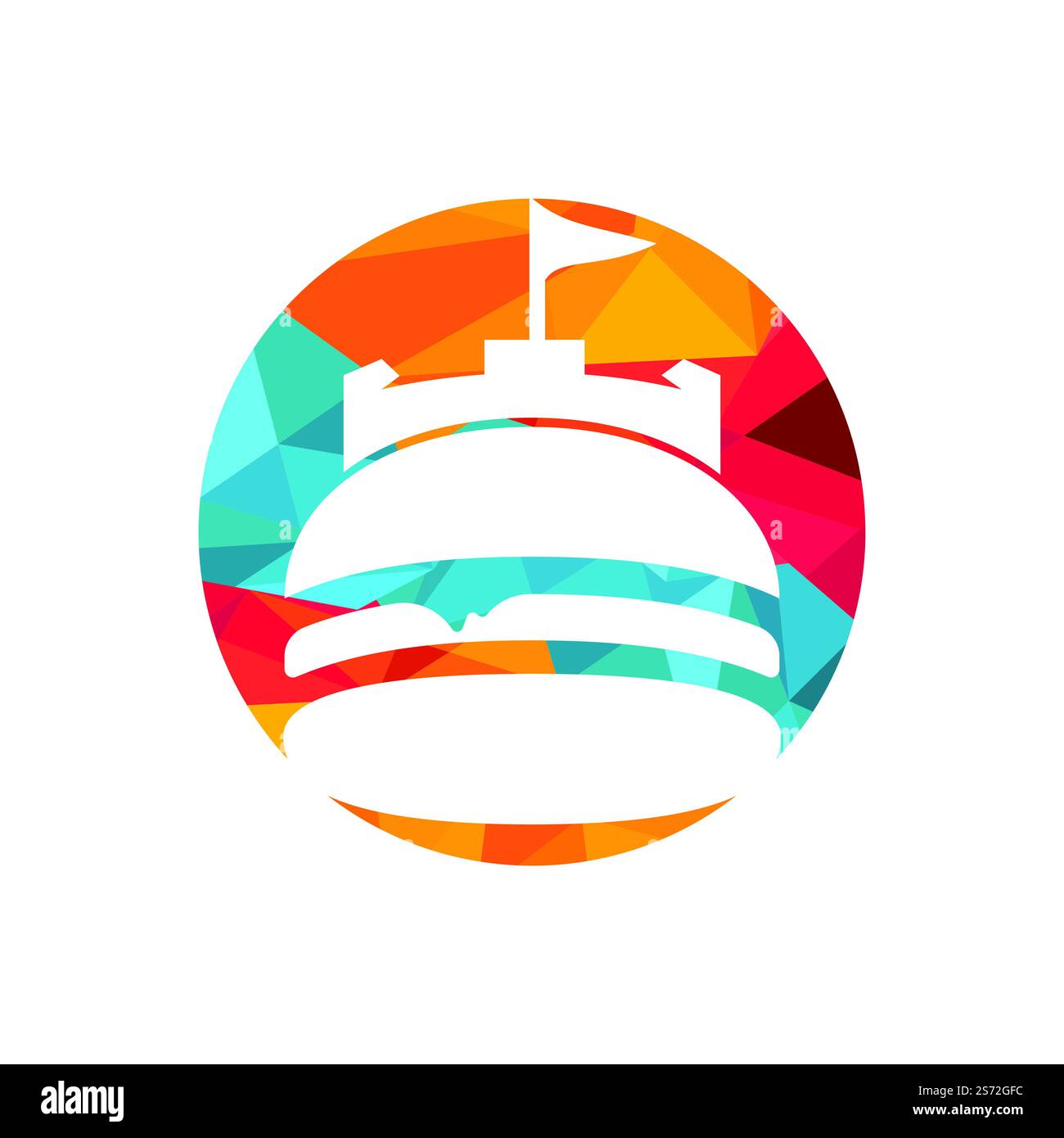 Burger Castle Vektor-Logo-Design. Fort Burgher Logo-Design. Stock Vektor