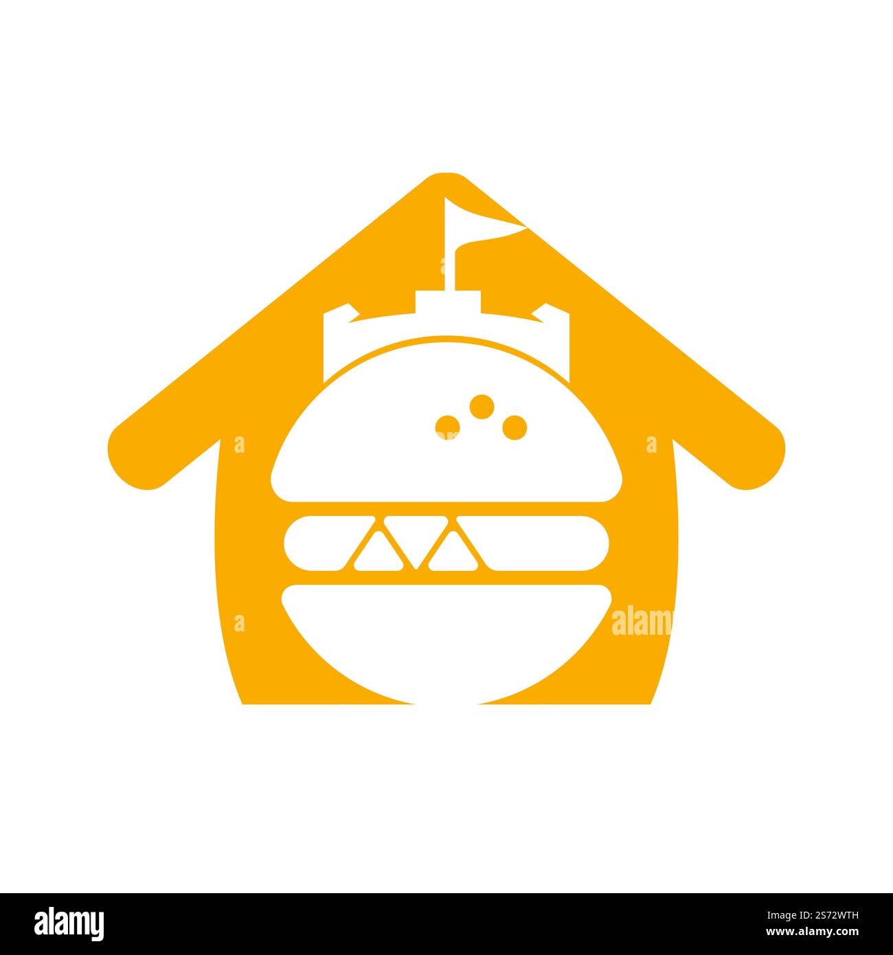 Burger Castle Vektor-Logo-Design. Fort Burgher Logo-Design. Stock Vektor