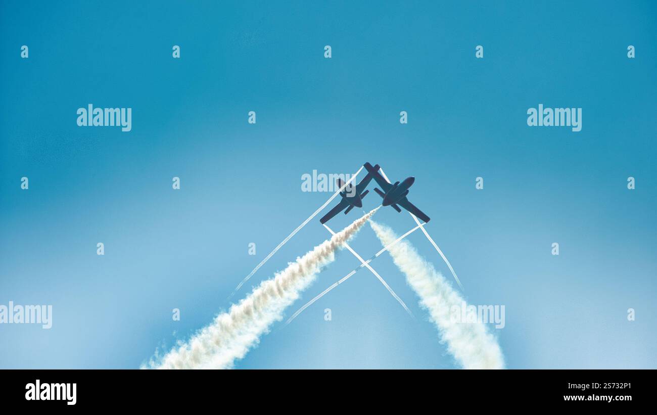 Patrulla Aguila Aerobatic Team, Festival aereo Torre del Mar, Malaga. Stockfoto