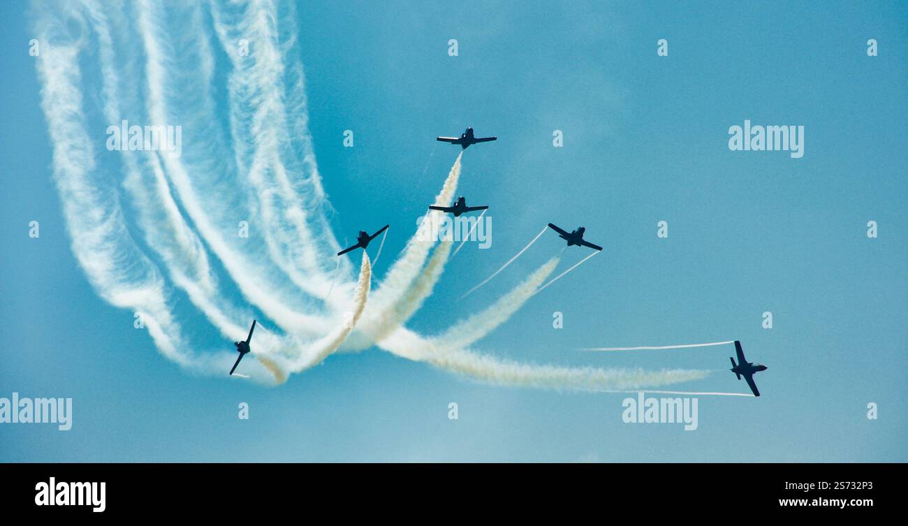 Patrulla Aguila Aerobatic Team, Festival aereo Torre del Mar, Malaga. Stockfoto