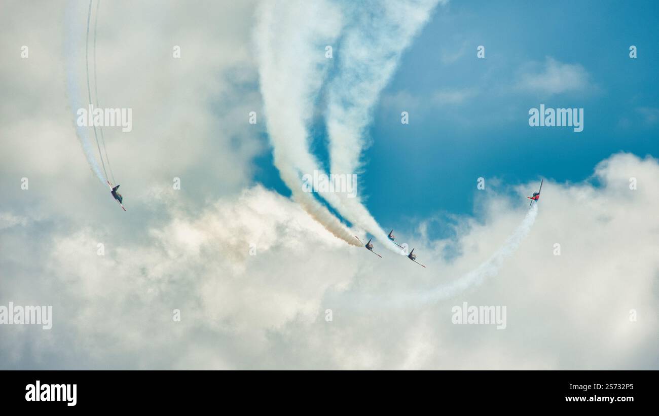 Patrulla Aguila Aerobatic Team, Festival aereo Torre del Mar, Malaga. Stockfoto