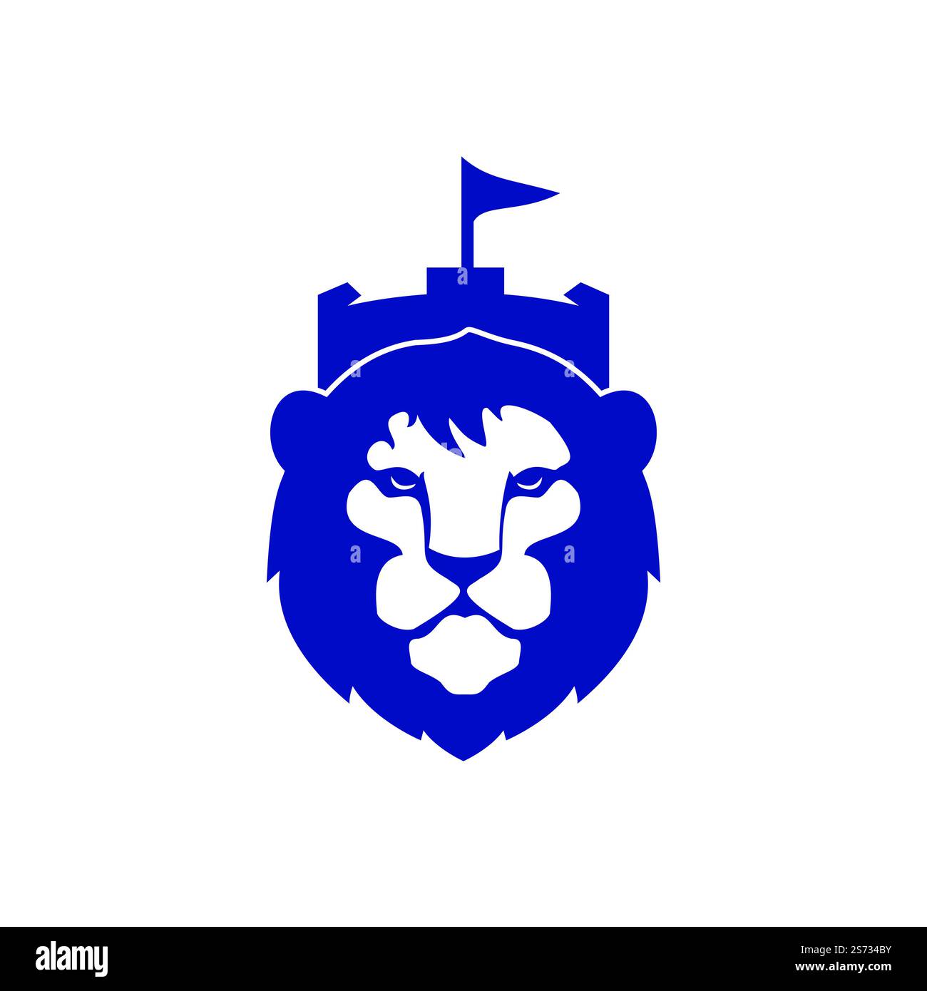 Löwenfort Vektorlogo-Designvorlage. King Castle Logo Konzept. Stock Vektor
