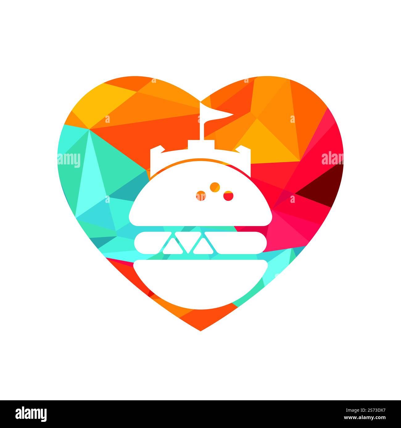 Burger Castle Vektor-Logo-Design. Fort Burgher Logo-Design. Stock Vektor