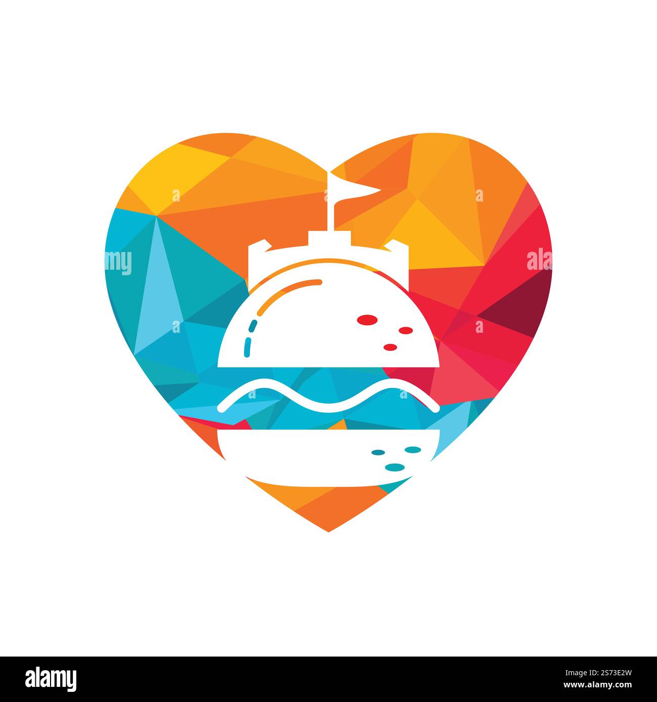 Burger Castle Vektor-Logo-Design. Fort Burgher Logo-Design. Stock Vektor