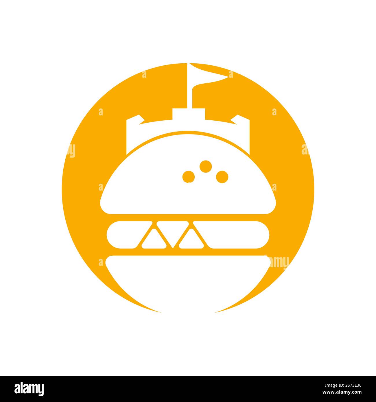 Burger Castle Vektor-Logo-Design. Fort Burgher Logo-Design. Stock Vektor