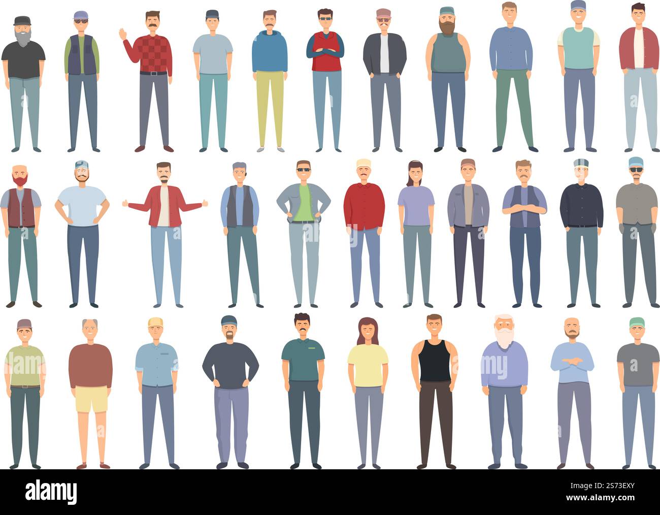 Trucker Icons setzen Cartoon Vektor. Fahrerfahrzeug. LKW-Arbeit. Trucker Icons setzen Cartoon Vektor. Fahrerfahrzeug Stock Vektor