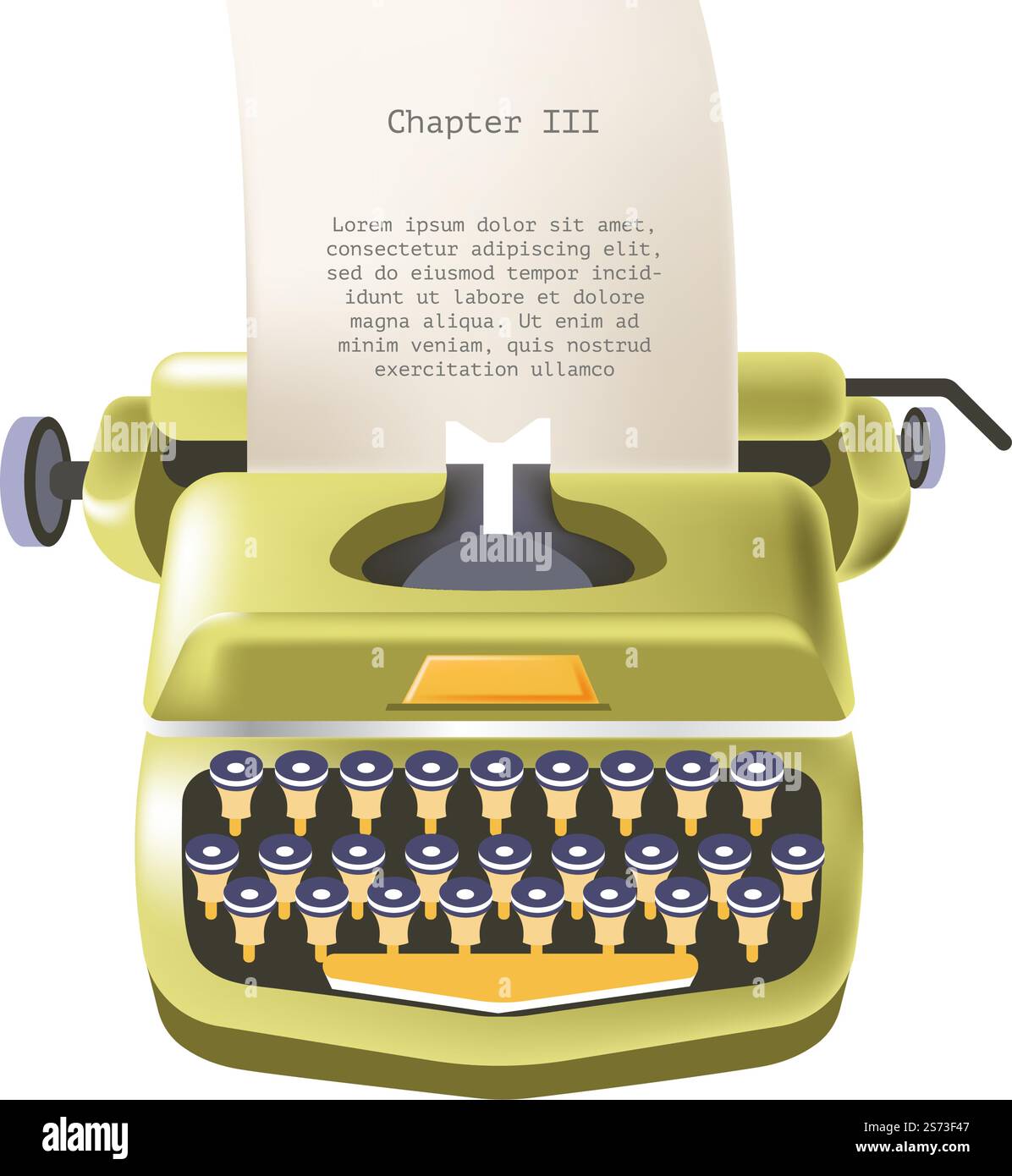 Vintage-Druckgerät zum Veröffentlichen, isoliertes altmodisches Retro-Gadget mit Knöpfen. Journalismus oder Poesie, Schreiben auf veralteten Geräten mit Papier und Tinte. Vektor in flacher Abbildung. Alte Schreibmaschine, Vintage-Druckgerät Stock Vektor