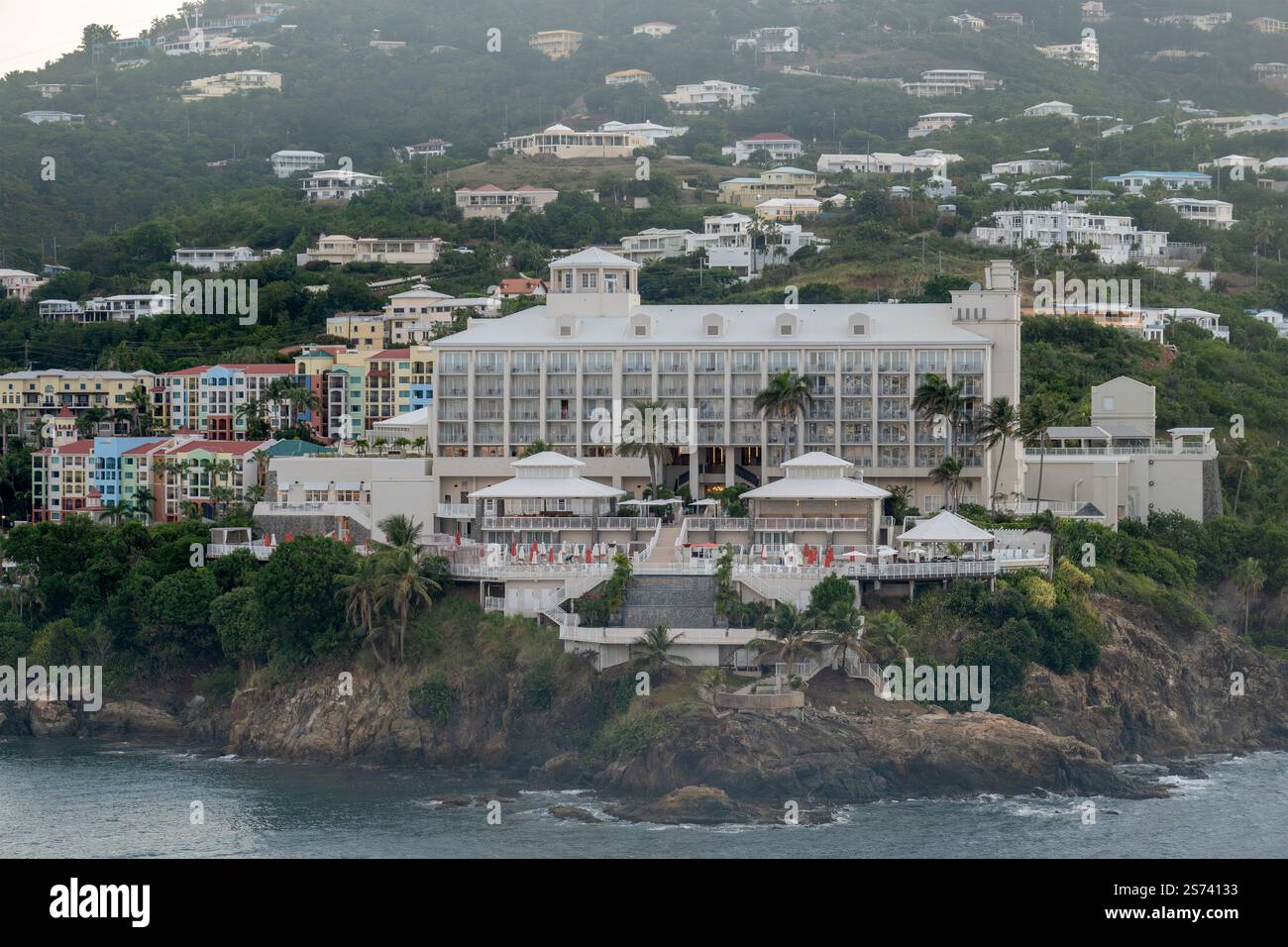 Am frühen Morgen im Westin Beach Resort & Spa am Frenchman's Reef, St. Thomas U.S. Virgin Islands Stockfoto