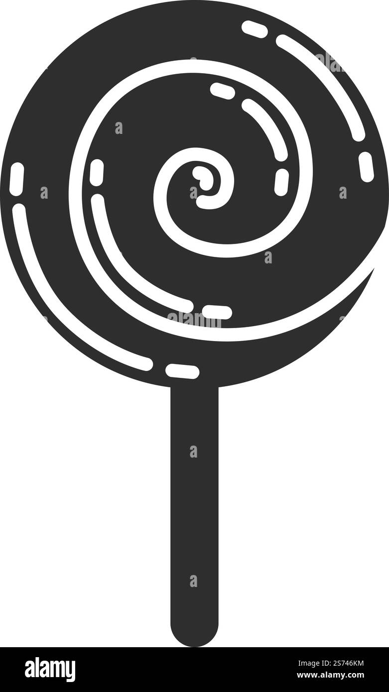 Lolipop Swirl. Karamellbonbons am Stock. Zuckersüß isoliert auf weißem Hintergrund. Lolipop Swirl. Karamellbonbons am Stock. Zuckersüß Stock Vektor