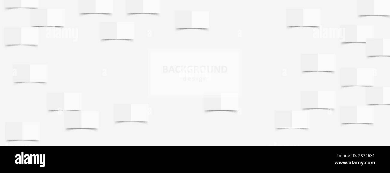 Moderner trendiger abstrakter Hintergrund in weiß und Grau. Dekorative Geometrie Quadrat mit Schatten, Vektor einfache Banner für Business-Anzeige, Präsentation, Poster der Muster-Tapetenillustration. Moderner trendiger abstrakter Hintergrund in weiß und Grau. Dekorative Geometrie Quadrat mit Schatten, Vektor einfaches Banner für Geschäftsanzeige, Präsentation, Poster Stock Vektor