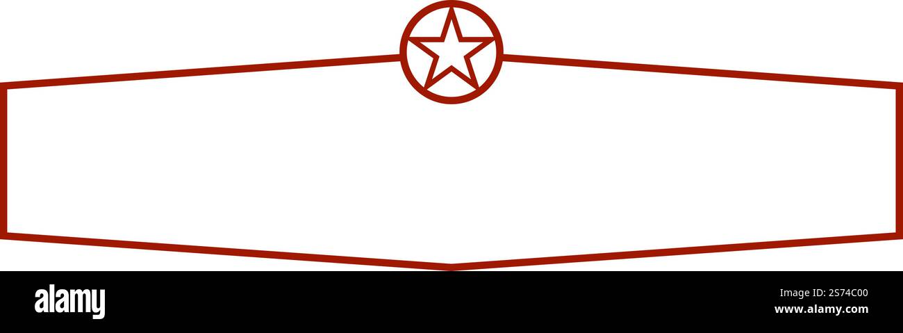 Dekorativer Rahmen mit Sternenabzeichen. Leere Titelbeschriftung isoliert auf weißem Hintergrund. Dekorativer Rahmen mit Sternenabzeichen. Leere Titelbeschriftung Stock Vektor