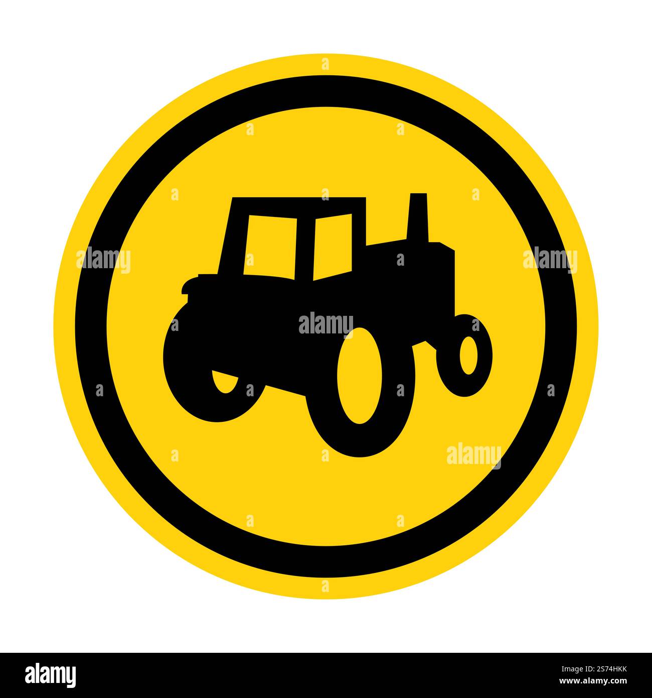 Landmaschinen-Crossing-Schild Auf Weißem Hintergrund Stock Vektor