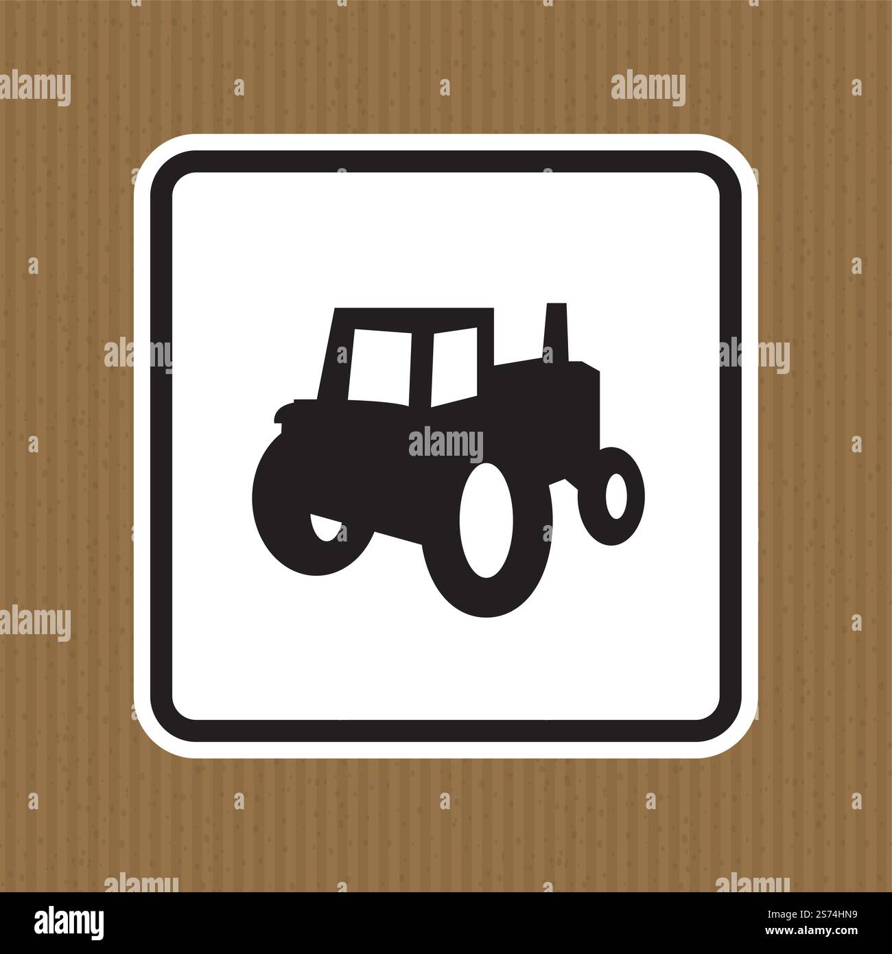 Landmaschinen-Crossing-Schild Auf Weißem Hintergrund Stock Vektor